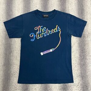 The Hundreds Blue Graphic T-Shirt Men’s Small Multicolor Crayon Logo Tee